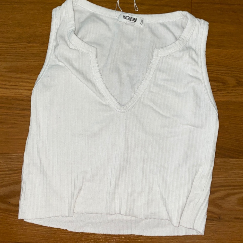 White Missguided crop top